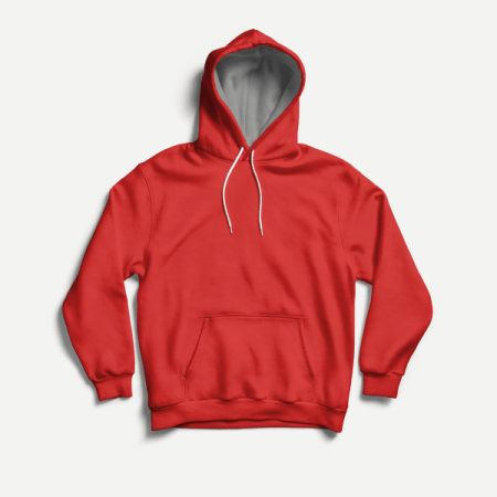 Popover Heavyweight Hooded Sweatshirt in Red